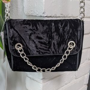 Madden Girl black velvet crossbody bag